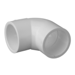 PVC, 90-Deg Elbow, Slip, 3/4"