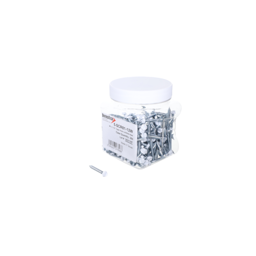 8 x 1-1/2 Taper Point w/White Head, pack of 250