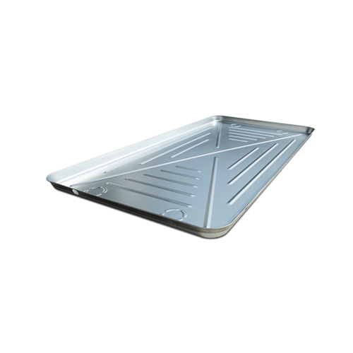96247 30" X 60" METAL SECONDARY DRAIN PAN 24GA GALV SEAMLESS ROLLED EDGES INCL FITTINGS AND DRAIN OUTLETS RECTORSEAL