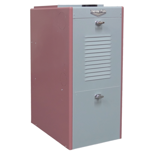 OH8FA119DV5 LOW PROFILE HIGHBOY OIL FURNACE 7" FLUE 101/120/132 MBH OUTPUT 5T LESS BURNER ECM BLOWER MOTOR 24-1/2"W X 36-1/2"D X 50-1/8"H THERMO PRIDE