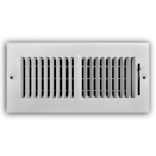 102M 10X04 STEEL SDWLL / CLNG SUPPLY REGISTER (MS DMPR) 2-WAY DEFLECTN 1/2" SPCNG 10 X 04 WHITE TRUAIRE