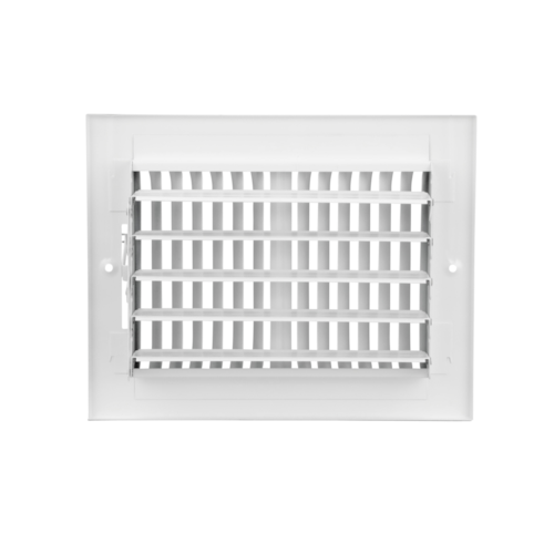 102M 08X06 STEEL SDWLL / CLNG SUPPLY REGISTER (MS DMPR) 2-WAY DEFLECTN 1/2" SPCNG 08 X 06 WHITE TRUAIRE