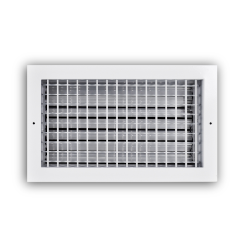 A220VO 14X08 ALUMINUM DOUBLE DEFLECTION SUPPLY REGISTER (OB DAMPER) VERT BLADES 14 X 08 WHITE TRUAIRE