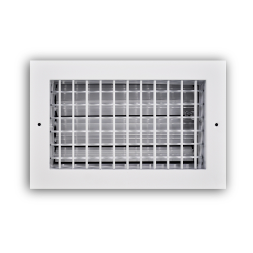 A220VO 10X06 ALUMINUM DOUBLE DEFLECTION SUPPLY REGISTER (OB DAMPER) VERT BLADES 10 X 06 WHITE TRUAIRE