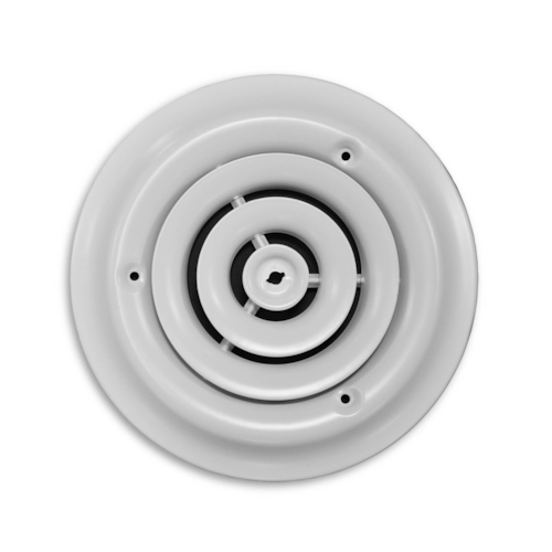 800-06 STEEL ROUND RESIDENTIAL DIFFUSER (NO DAMPER) 6" WHITE TRUAIRE