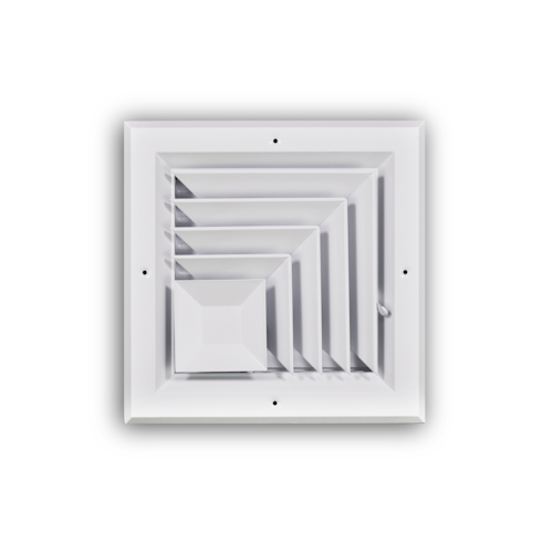 A505M 08X08 ALUM SRFC MNT DIRECTIONAL DIFFUSER (MS DAMPER) 2-WAY CORNER BLOW 08 X 08 WHITE TRUAIRE