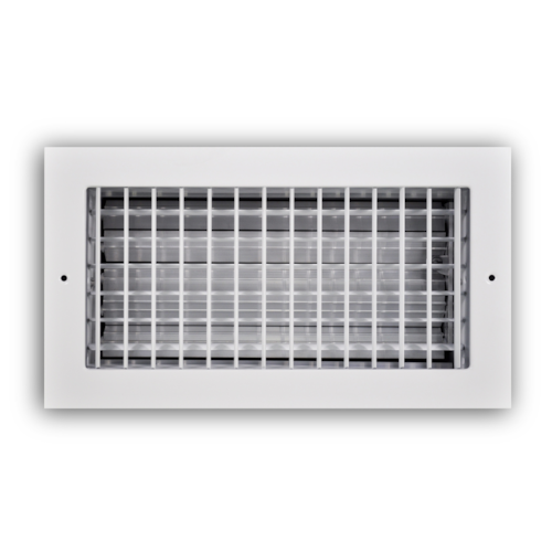 A220VO 12X08 ALUMINUM DOUBLE DEFLECTION SUPPLY REGISTER (OB DAMPER) VERT BLADES 12 X 08 WHITE TRUAIRE