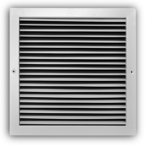 A270 14X14 ALUM FIXED 60 DEG RETURN GRILLE (NO DAMPER) 3/4" BLADE SPACING 14 X 14 WHITE TRUAIRE
