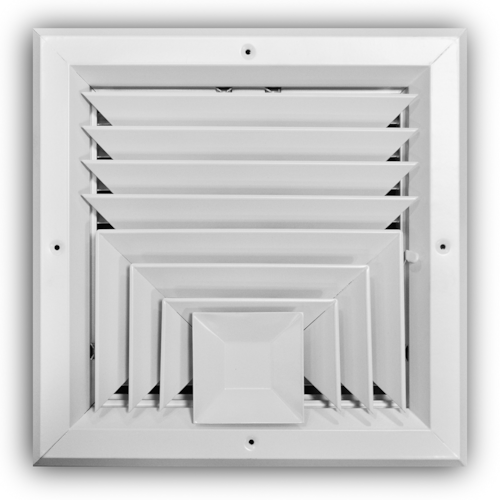 A503M 10X10 ALUM SRFC MNT DIRECTIONAL DIFFUSER (MS DAMPER) 3-WAY BLOW 10 X 10 WHITE TRUAIRE