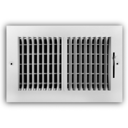102M 10X06 STEEL SDWLL / CLNG SUPPLY REGISTER (MS DMPR) 2-WAY DEFLECTN 1/2" SPCNG 10 X 06 WHITE TRUAIRE