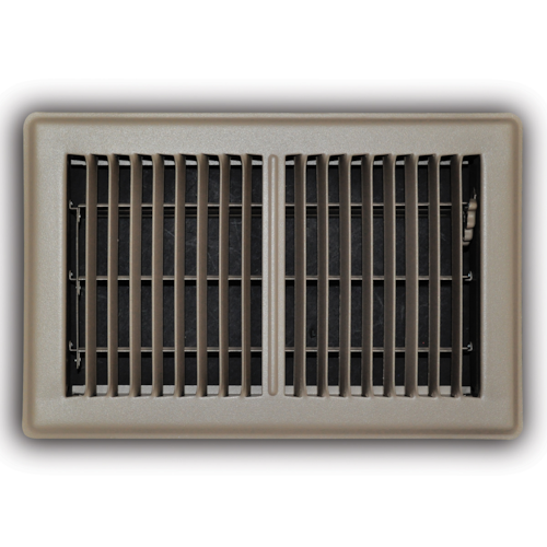 150MB 06X10 STEEL FLOOR REGISTER (MS DAMPER) TWO WAY DEFLECTION 06 X 10 BROWN TRUAIRE