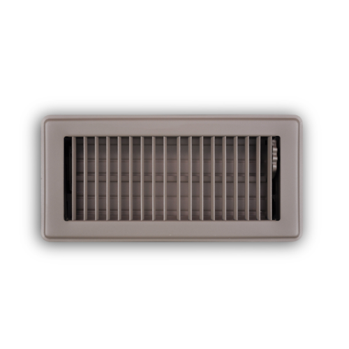 157MB 04X10 STEEL DELUXE FLOOR REGISTER (MS DAMPER) TWO WAY DEFLECTION 04 X 10 BROWN TRUAIRE