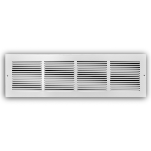 123RW 24X06 STEEL BASEBOARD RETURN GRILLE (NO DMPR) 1/3" SPCNG 3/4" TURNBACK 24 X 06 WHITE TRUAIRE