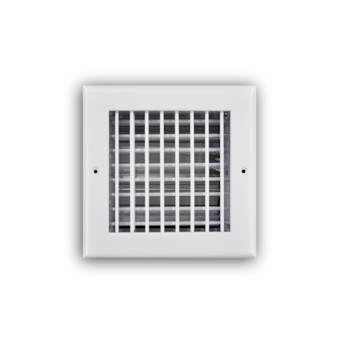 220VO 06X06 STEEL DOUBLE DEFLECTION SUPPLY REGISTER (OB DAMPER) VERT FR BLADES 06 X 06 WHITE TRUAIRE