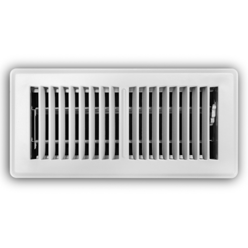 150MW 04X10 STEEL FLOOR REGISTER (MS DAMPER) TWO WAY DEFLECTION 04 X 10 WHITE TRUAIRE