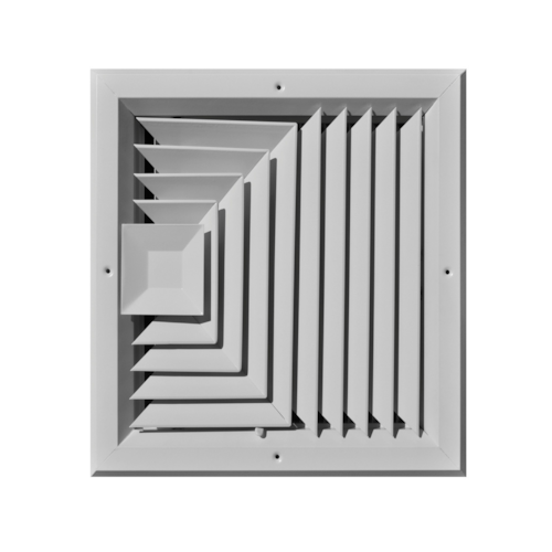 A503M 12X12 ALUM SRFC MNT DIRECTIONAL DIFFUSER (MS DAMPER) 3-WAY BLOW 12 X 12 WHITE TRUAIRE