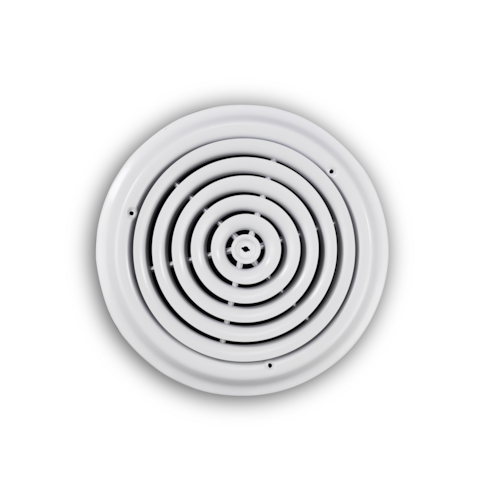 800-12 STEEL ROUND RESIDENTIAL DIFFUSER (NO DAMPER) 12" WHITE TRUAIRE
