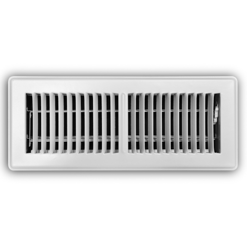 150MW 04X12 STEEL FLOOR REGISTER (MS DAMPER) TWO WAY DEFLECTION 04 X 12 WHITE TRUAIRE