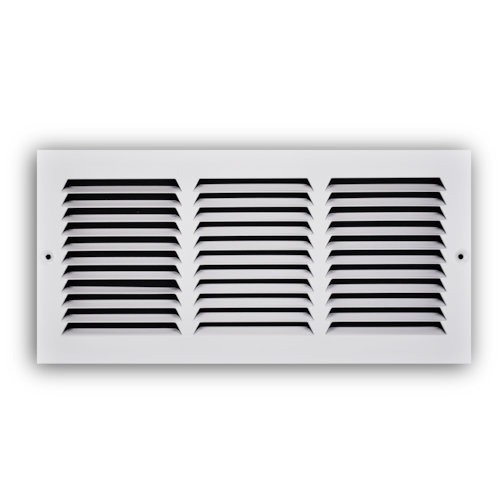 122RW 14X06 STEEL BASEBOARD RETURN GRILLE (NO DMPR) 1/2" SPCNG 3/4" TURNBACK 14 X 06 WHITE TRUAIRE