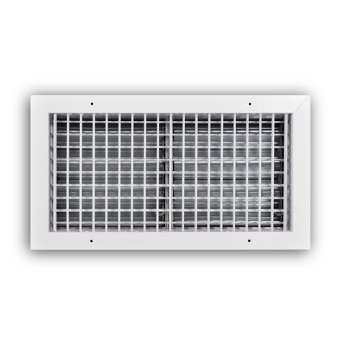 A220VO 16X08 ALUMINUM DOUBLE DEFLECTION SUPPLY REGISTER (OB DAMPER) VERT BLADES 16 X 08 WHITE TRUAIRE