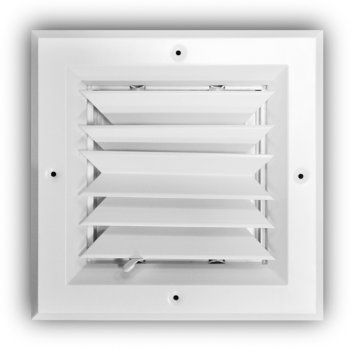 A502M 06X06 ALUM SRFC MNT DIRECTIONAL DIFFUSER (MS DAMPER) 2-WAY OPP BLOW 06 X 06 WHITE TRUAIRE