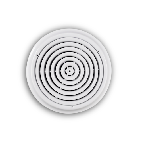 800-14 STEEL ROUND RESIDENTIAL DIFFUSER (NO DAMPER) 14" WHITE TRUAIRE
