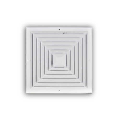 A504M 14X14 ALUM SRFC MNT DIRECTIONAL DIFFUSER (MS DAMPER) 4-WAY BLOW 14 X 14 WHITE TRUAIRE