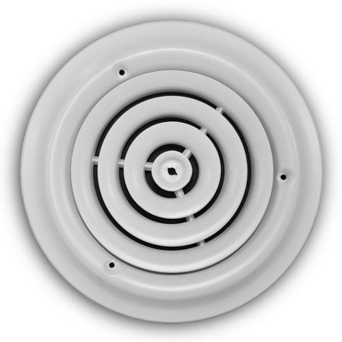 800-08 STEEL ROUND RESIDENTIAL DIFFUSER (NO DAMPER) 8" WHITE TRUAIRE