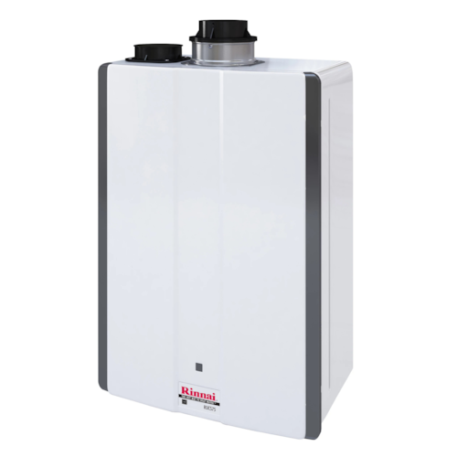RUCS75I-LP 160 MBH .90 UEF LP TANKLESS WTR HTR PVC(SCH40) OR POLYPROPYLENE 18-3/8"W X 31-1/8"H X 10-1/8"D 57.3 LBS RINNAI