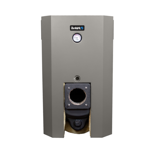 EXC4098 (EXC409830240103) 136.6MBH INPUT OIL HOT WATER BOILER 3-PASS W/ TACO ECM CIRC W/ BECKETT BURNER 18"W X 23"D X 31"H 338 LBS DUNKIRK