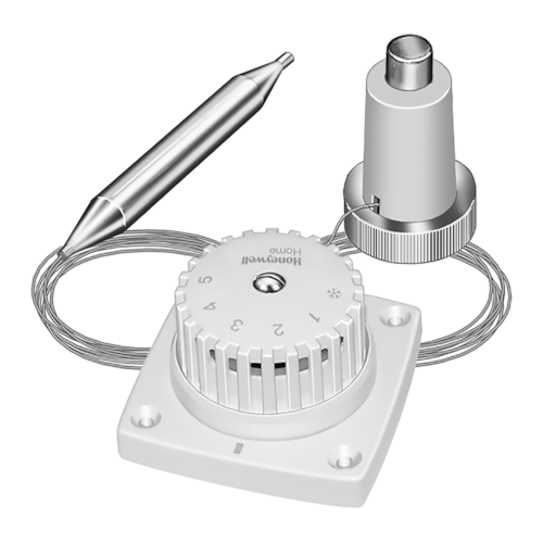T100C1026 Thermo Radiator Actuator W/Remote Sensor. Honeywell. 48F-78F Used W/V100 & V2000 Collar:1 3/16in