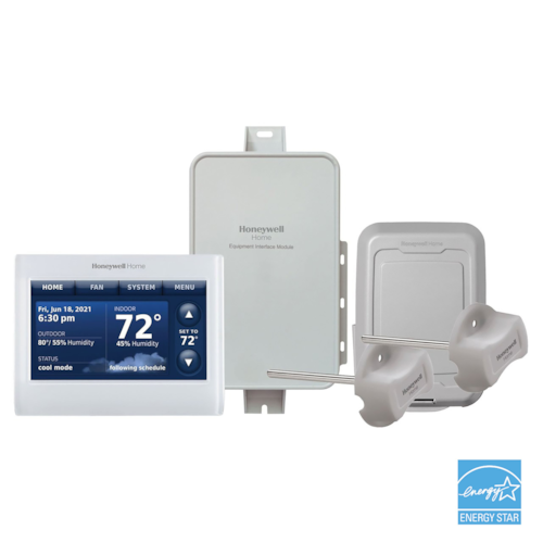 YTHX9421R5101WW/U EIM AND PRESTIGE T-STAT 4H/2C HP 3H/2C AC KIT INCL EIM THM5421R1021 PRESTIGE 2-WIRE STAT THX9421R5021WW OD SNSR C7089R1013 & 2 DUCT SNSRS HONEYWELL/RESIDEO