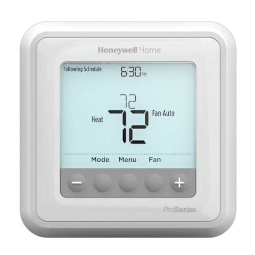 TH6320U2008/U T6 PRO T-STAT DUAL FUEL NON-WI-FI 3H/2C HP 2H/2C AC 5.44"SQ DISPLAY PROG 7-DAY 5-2 5-1-1 4-1/16"W X 4-1/16"H 24V/BATT PWR (12/CASE) HONEYWELL/RESIDEO