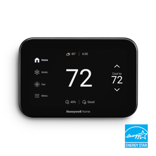 THX1200B6/U ELITEPRO S1200 SMART T-STAT BLACK 4H/2C HEAT PUMP OR 3H/3C CONV VIDEO DOORBELL STREAM CAPABLE 5-1/4"W X 3-1/2"H X 1"D / 5" SCN HONEYWELL/RESIDEO