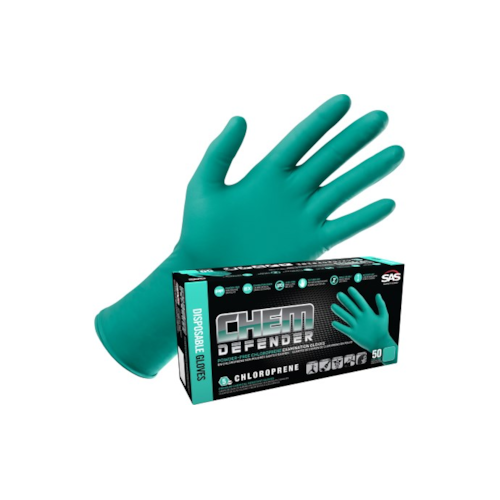 Chem Defender Powder-Free Exam Grade Chloroprene Disposable Gloves - 5 Mil - 50PK