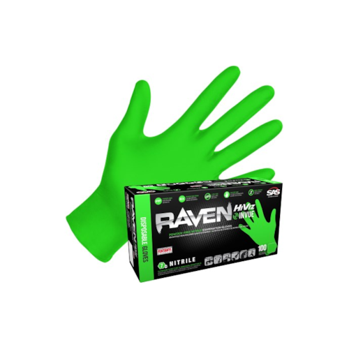 Raven InVue Powder-Free Exam Grade Nitrile Disposable Gloves - 7 Mil - 100PK