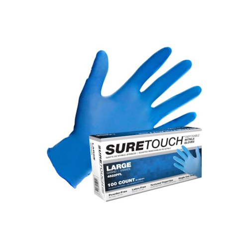 SureTouch Powder-Free Nitrile Disposable Gloves - 4.5 Mil - 100PK
