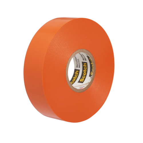 Scotch® Vinyl Color Coding Electrical Tape 35, 1/2 in x 20 ft, Orange, 10 rolls/carton, 100 rolls/Case