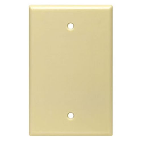 1-Gang Blank Wallplate, Midway Size, Thermoplastic Nylon