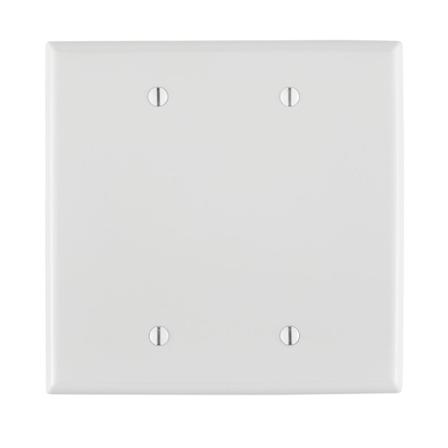 2-Gang Blank Wallplate, Midway Size, Thermoplastic Nylon