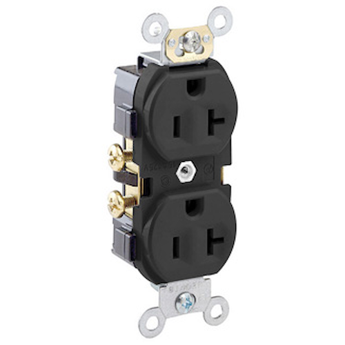 20 Amp Duplex Receptacle/Outlet, Commercial Grade, Self-Grounding