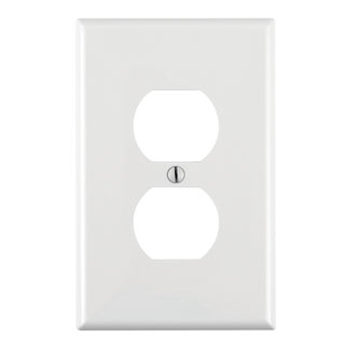1-Gang Duplex Outlet/Receptacle Wallplate, Midway Size, Thermoplastic Nylon