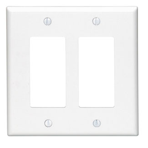 2-Gang Decora/GFCI Device Wallplate, Midway Size, Thermoplastic Nylon
