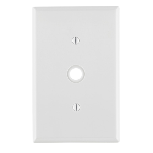 1-Gang .406 Inch Cable Wallplate, Midway Size, Thermoplastic Nylon