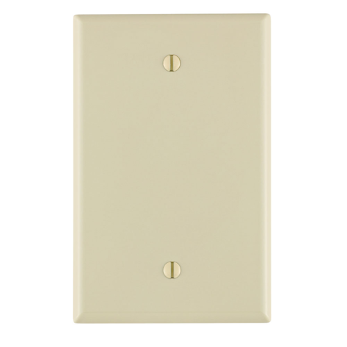 1-Gang Blank Wallplate, Midway Size, Thermoplastic Nylon