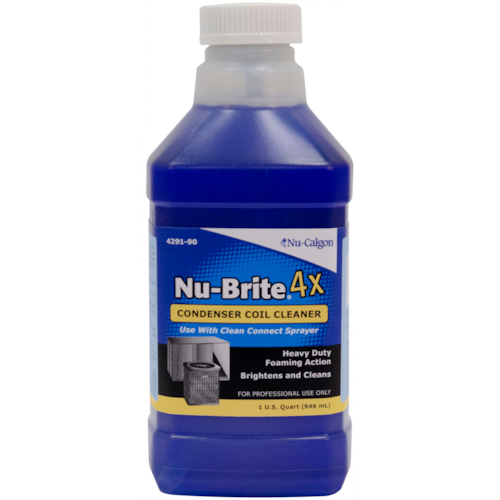 4291-90 NU-BRITE 4X (COLOR: BLUE) CONDENSOR COIL CLEANER 1 QUART BOTTLE USE WITH CLEAN CONNECT SPRAYER NU-CALGON