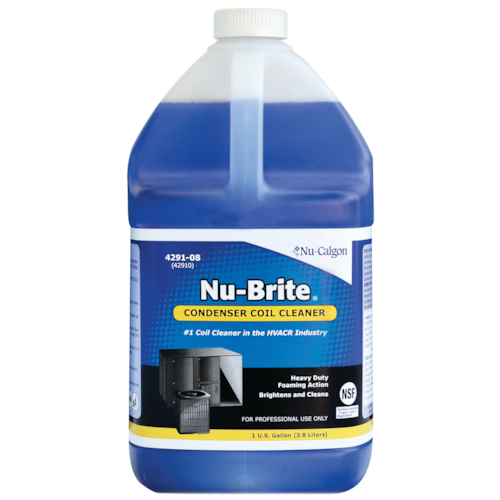 4291-08 NU-BRITE (COLOR: BLUE) CONDENSOR COIL CLEANER 1 GAL BOTTLE NU-CALGON