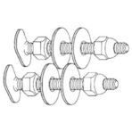 1/4" X 2-1/4" CLOSET BOLT PACK