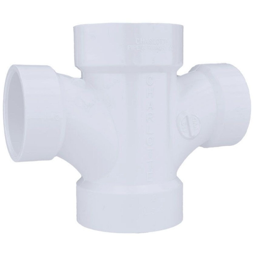 429-PVC-4X4X2X2 ALL HUB DOUBLE SAN TEE (CROSS)